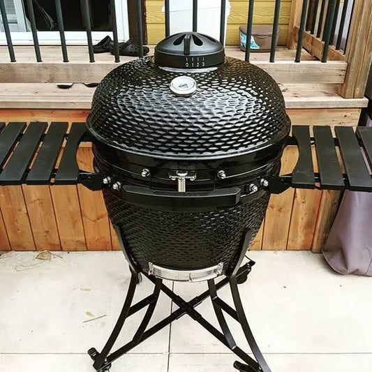 Auplex XL 24 Inch Egg Shape Green Smoker BBQ Charcoal Fuel Kamado Grills for Home Outdoor Kitchen Barbeque