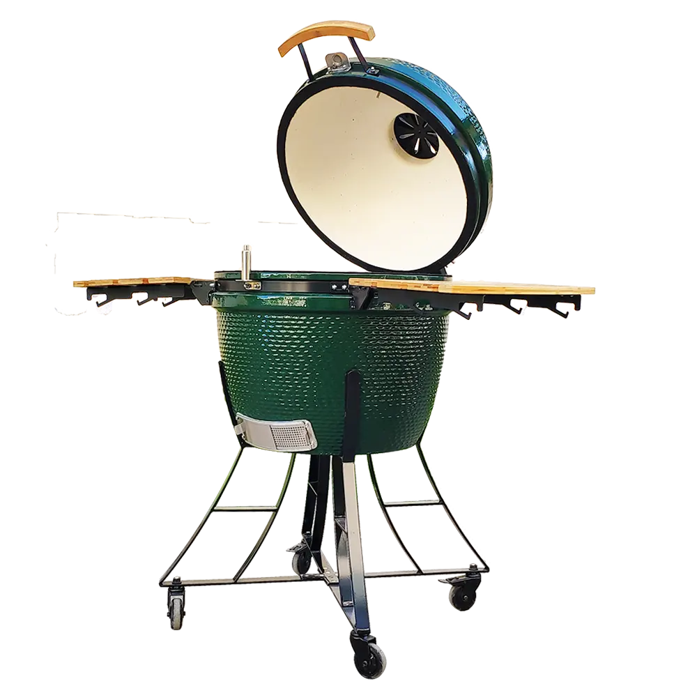 Auplex XL 24 Inch Egg Shape Green Smoker BBQ Charcoal Fuel Kamado Grills for Home Outdoor Kitchen Barbeque