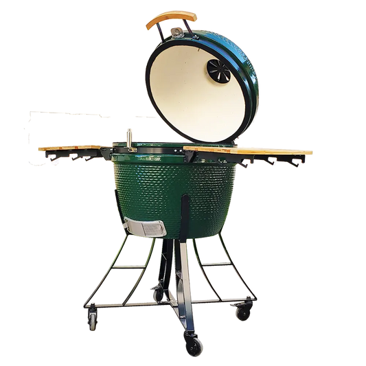 Auplex XL 24 Inch Egg Shape Green Smoker BBQ Charcoal Fuel Kamado Grills for Home Outdoor Kitchen Barbeque