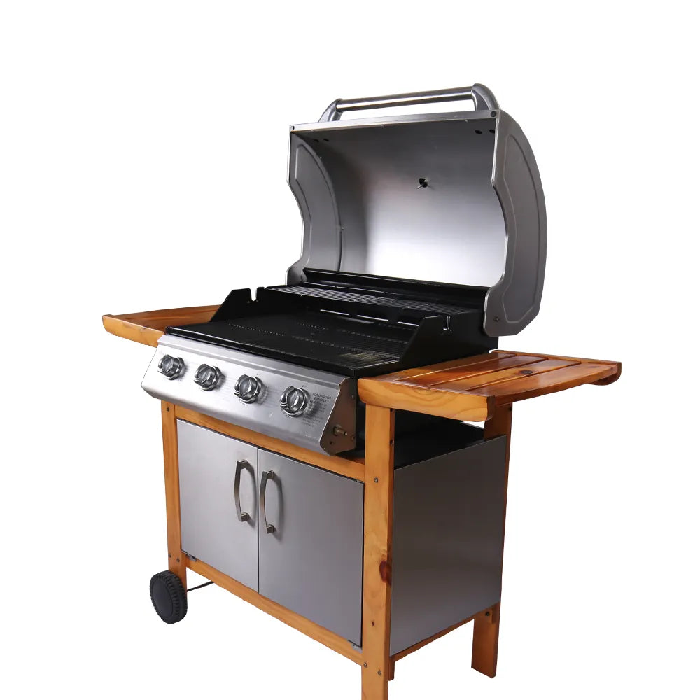 High-Durability Large Capacity Gas BBQ Grill for Household and Garden Parties - Portable Outdoor Iron Black Propane Barbecue