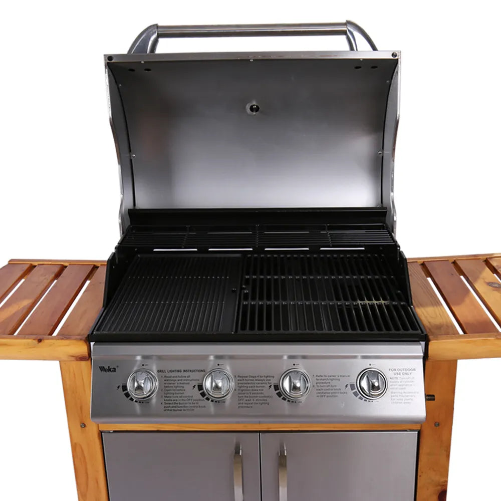 High-Durability Large Capacity Gas BBQ Grill for Household and Garden Parties - Portable Outdoor Iron Black Propane Barbecue
